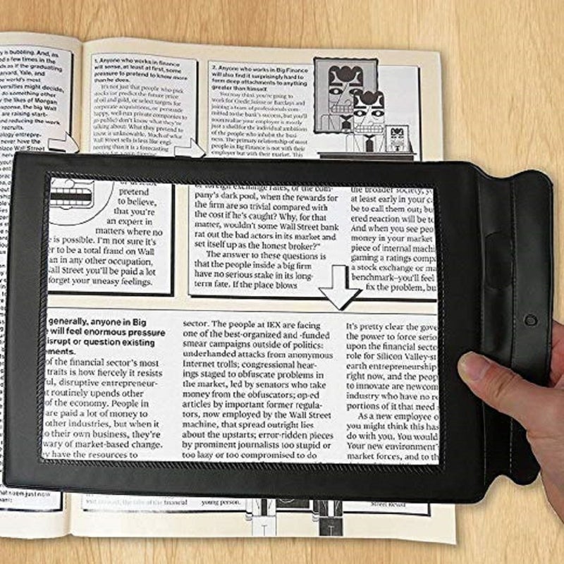Valuu A4 Magnifier Full Page Reading Magnifier 3X Magnifying Power Large Sheet Magnifying Glass Reading Aid Lens Fresnel for Books Menus Newspapers Improve Elderly Poor Eyesight for The Elderly Gift - Image 3